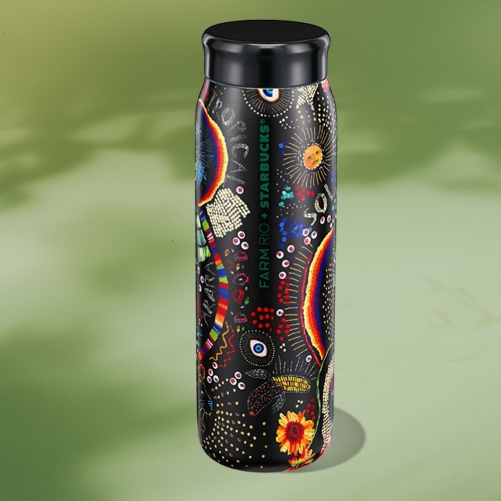 Starbucks x Farm Rio collab Borogodo Black 20Oz Water Bottle w